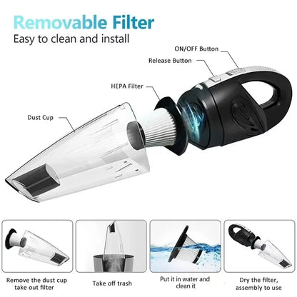 Handheld Vacuum Cleaner – Cyclone Suction, Rechargeable