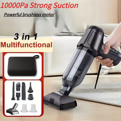 3-in-1 Handheld Vacuum Cleaner – 10000Pa Suction & Blow